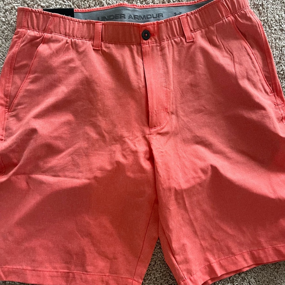 Under Armour Men's Bright Coral Flat Front Shorts